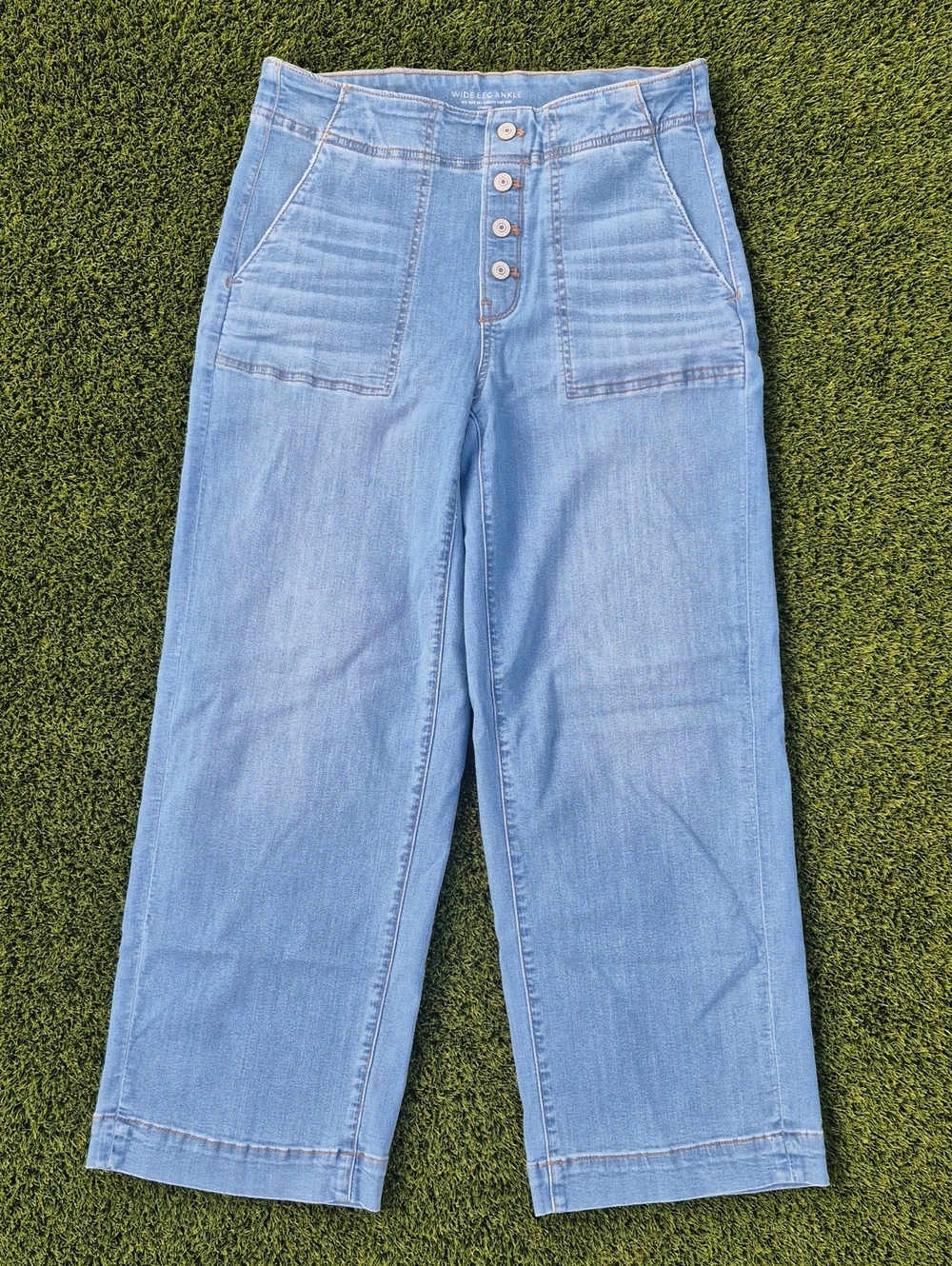 Chico's Light Blue High-Rise Wide Leg Jeans